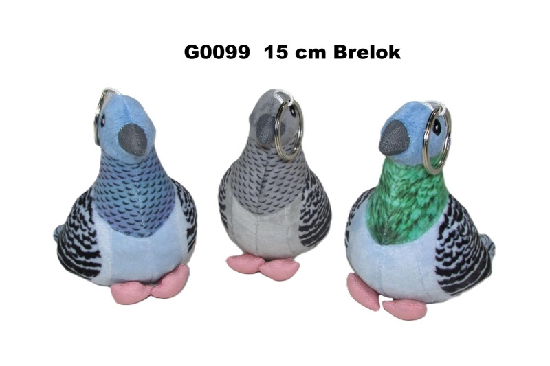 Plyšový přívěsek holub 15 cm (3 varianty)
