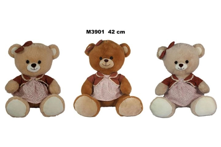 Plyšový medvídek v šatech 42 cm - 1 kus