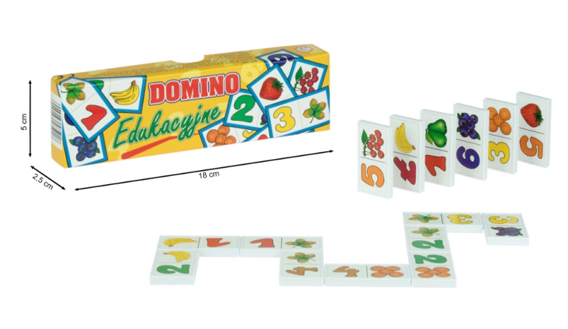 Domino plastové vzdělávací – čísla a ovoce