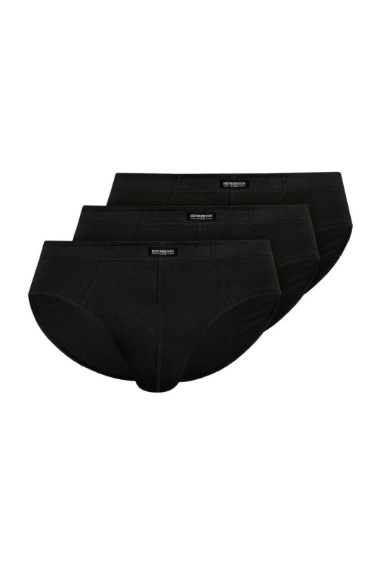 Pánské slipy 3 pack 1446 Basic black - HENDERSON černá XL