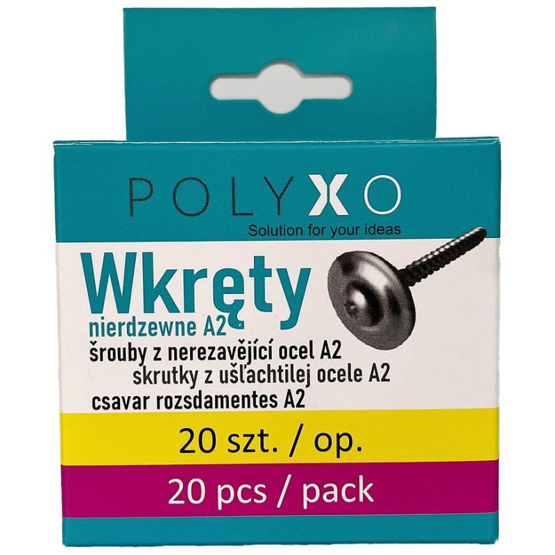 Šrouby z nerezavějící oceli pro PVC/PC desky 20 ks