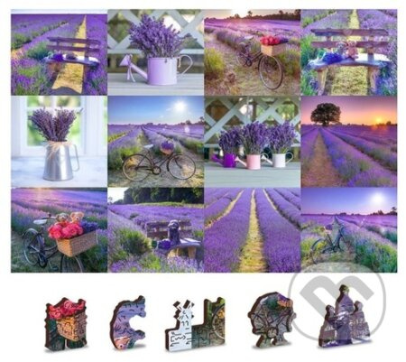 Dřevěné puzzle Levandulová Francie 2v1
