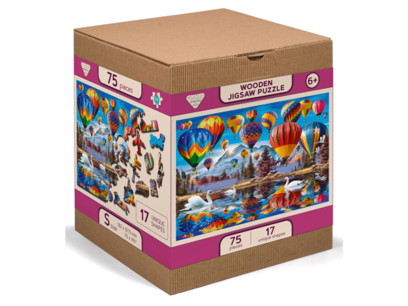 Dřevěné puzzle S, 75 dílků - Klidné cestování