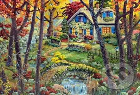 Dřevěné puzzle chata v lese 2v1