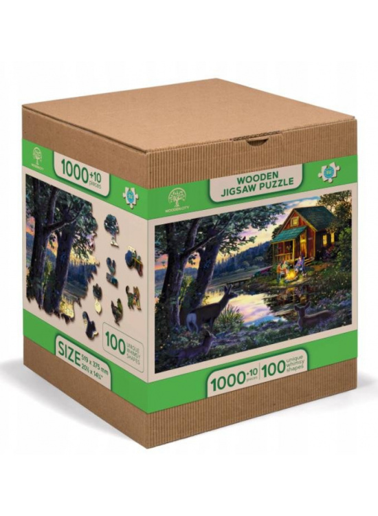 Wooden City Puzzle Večer u jezera 1010 dílků, dřevěné Matyska a.s.