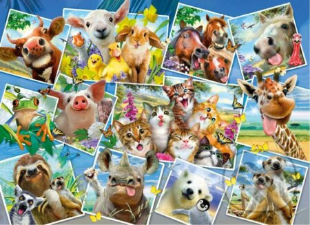 Dřevěné puzzle Zvířecí pohlednice 2v1