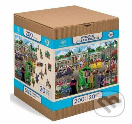 WOODEN CITY Dřevěné puzzle Pařížské náměstí v Berlíně 2v1, 200 dílků EKO