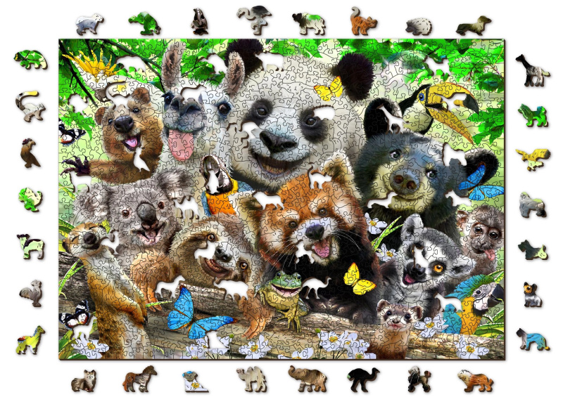 Dřevěné puzzle Medvědí ráj 2v1 od Wooden City