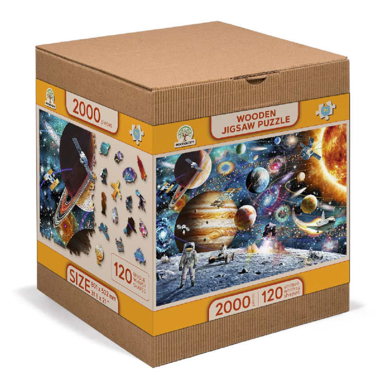 Dřevěné puzzle Vesmírná odysea 2v1 EKO