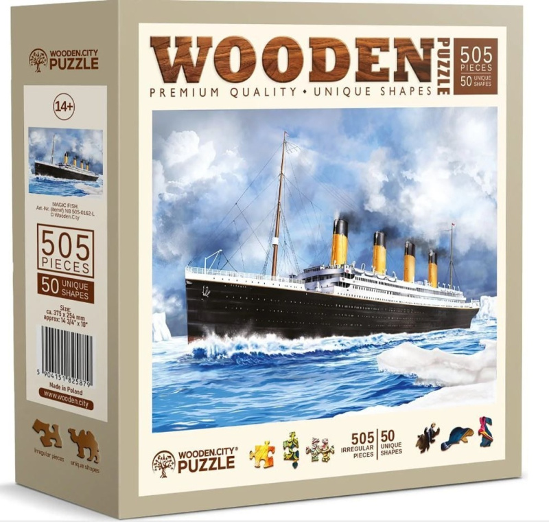 Dřevěné puzzle Titanik 505 dílků - kniha z kategorie Společenské hry