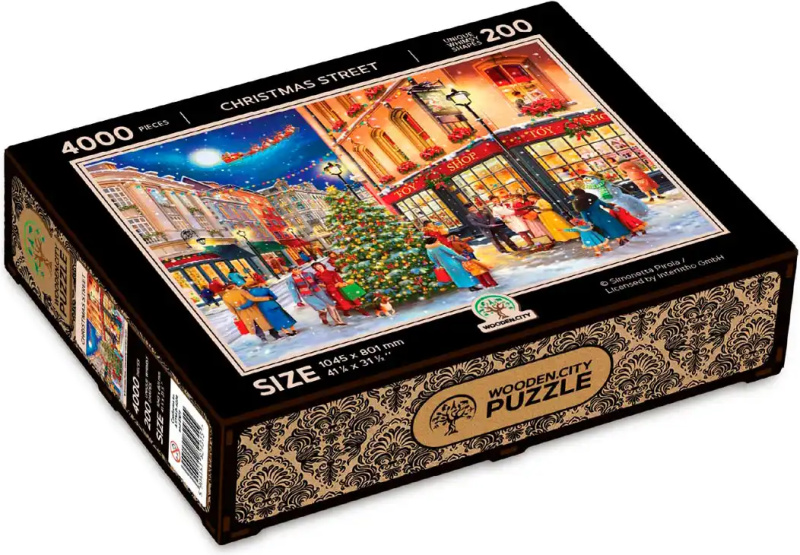 Dřevěné puzzle WOODEN CITY 4000 dílků Vánoční ulice
