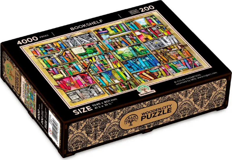 WOODEN CITY Dřevěné puzzle Knihovna 4000 dílků