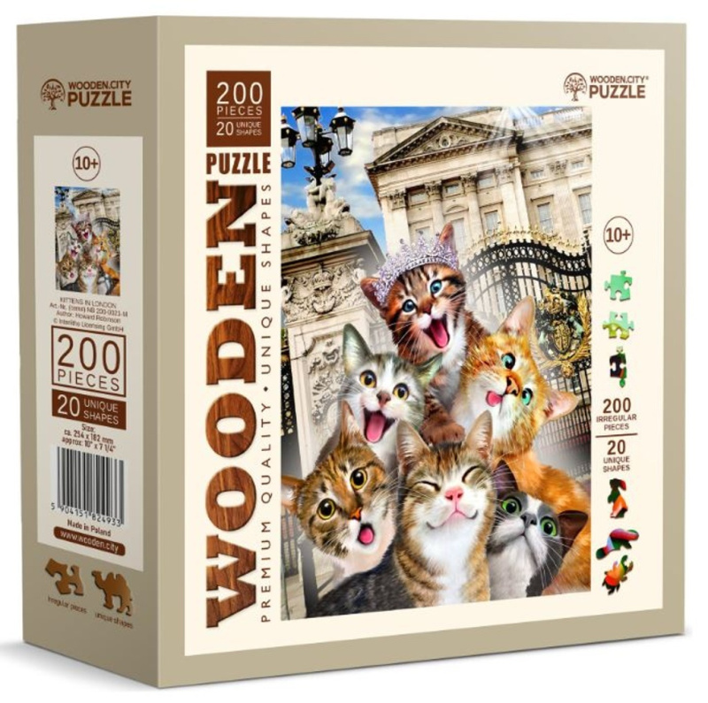 WOODEN CITY Dřevěné puzzle Koťata v Londýně 200 dílků