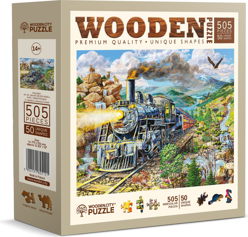 Dřevěné puzzle Železnice 505 dílků