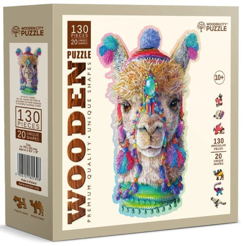 WOODEN CITY Dřevěné puzzle Mystická lama 130 dílků