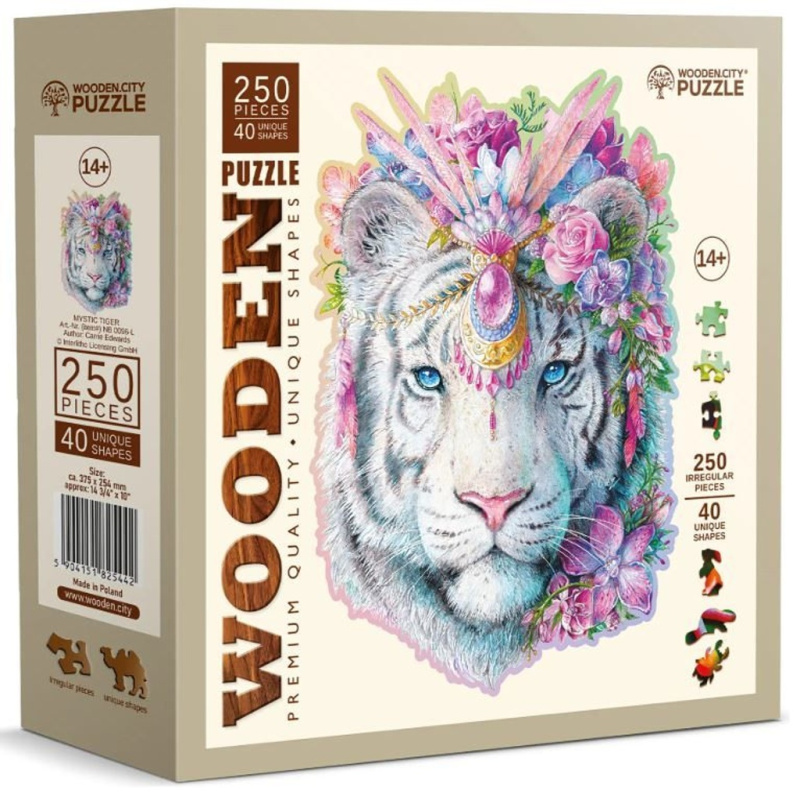 WOODEN CITY Dřevěné puzzle Mystický tygr 250 dílků
