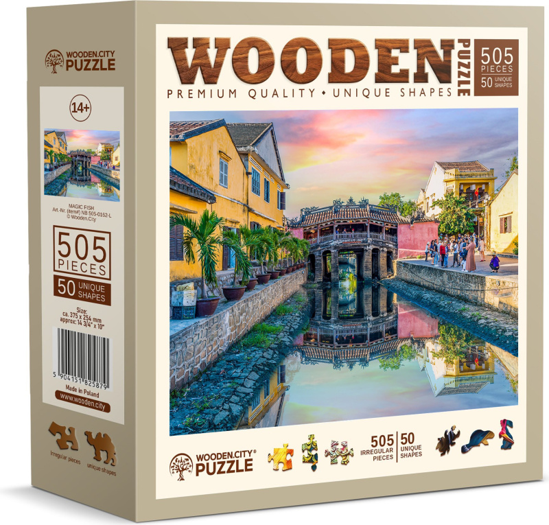 Dřevěné puzzle WOODEN CITY 505 dílků Japonský most ve městě Hoi An