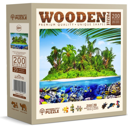 Dřevěné puzzle exotický ostrov pokladů