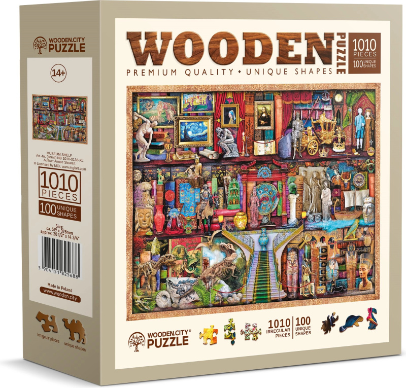Dřevěné puzzle Muzejní police 1010 dílků WOODEN CITY