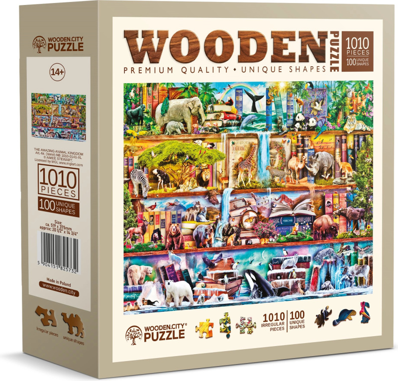 Dřevěné puzzle Úžasný svět zvířat 1010 dílků WOODEN CITY
