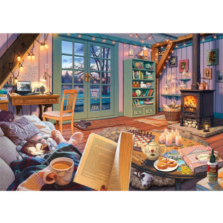 Dřevěné puzzle útulná chata