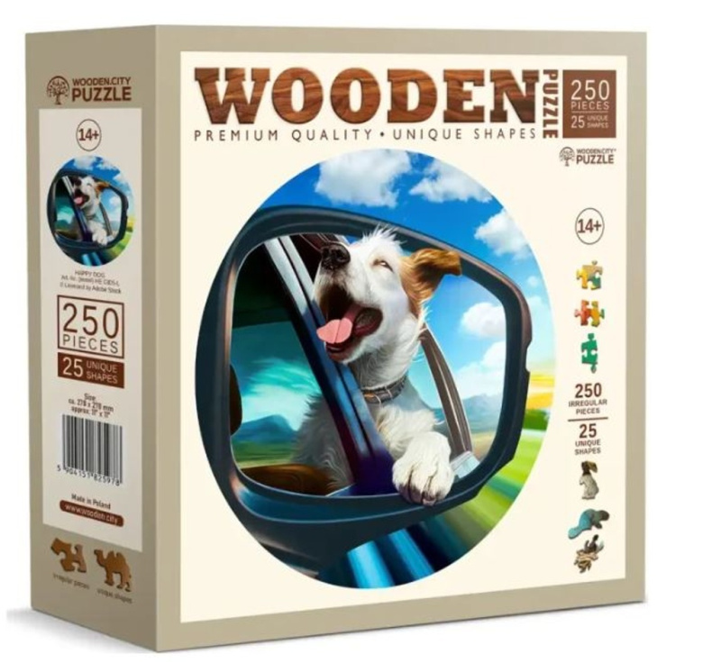WOODEN CITY Dřevěné puzzle Veselý pes 250 dílků EKO