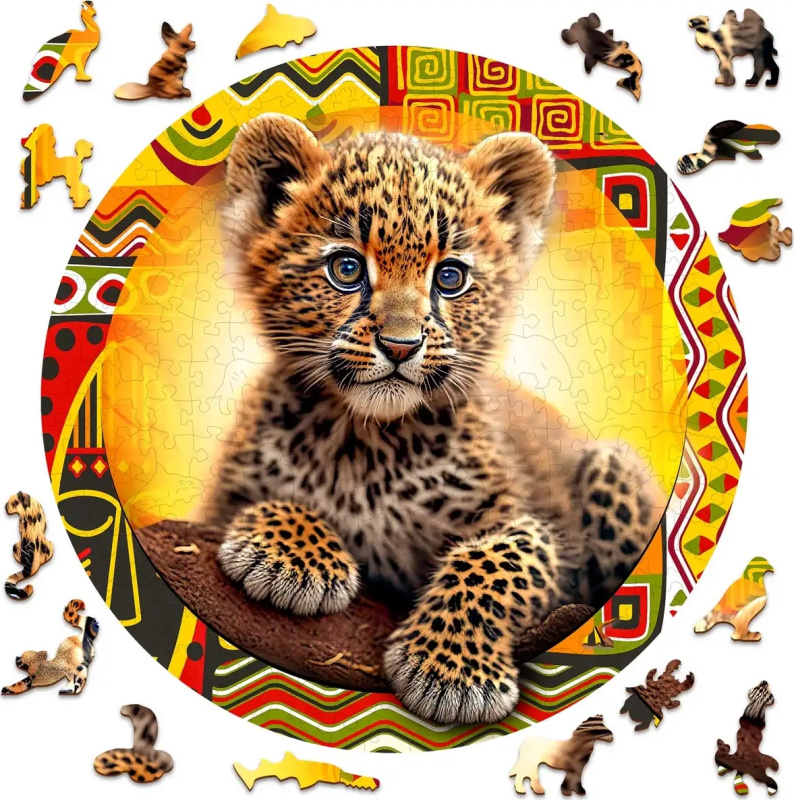 WOODEN CITY Dřevěné puzzle Malý roztomilý leopard 250 dílků EKO