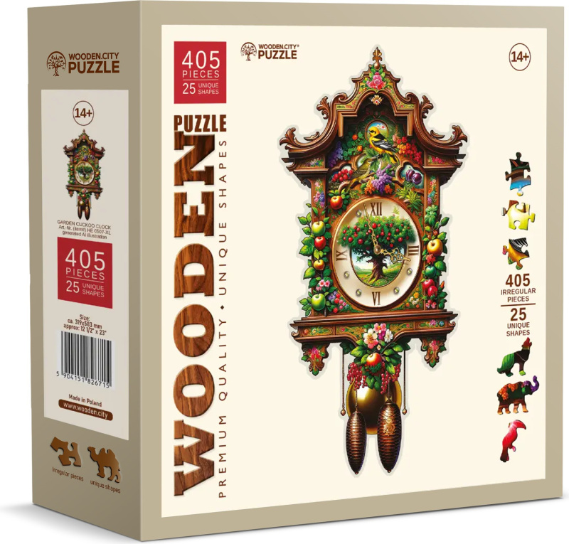 Dřevěné puzzle Hodiny kukačky