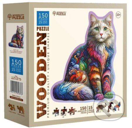 Dřevěné puzzle Jemná kočka 150 dílků - kniha z kategorie Společenské hry