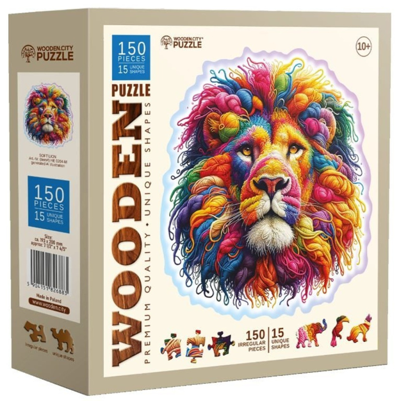 WOODEN CITY Dřevěné puzzle Jemný lev 150 dílků