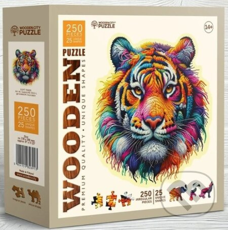 WOODEN CITY Dřevěné puzzle Jemný tygr 250 dílků