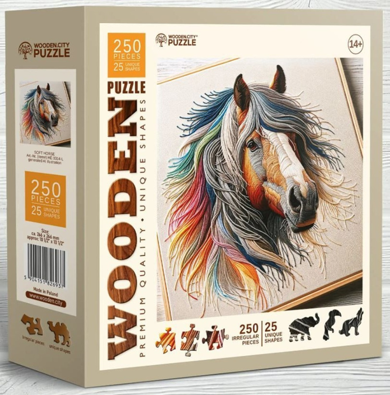 WOODEN CITY Dřevěné puzzle Jemný kůň 250 dílků