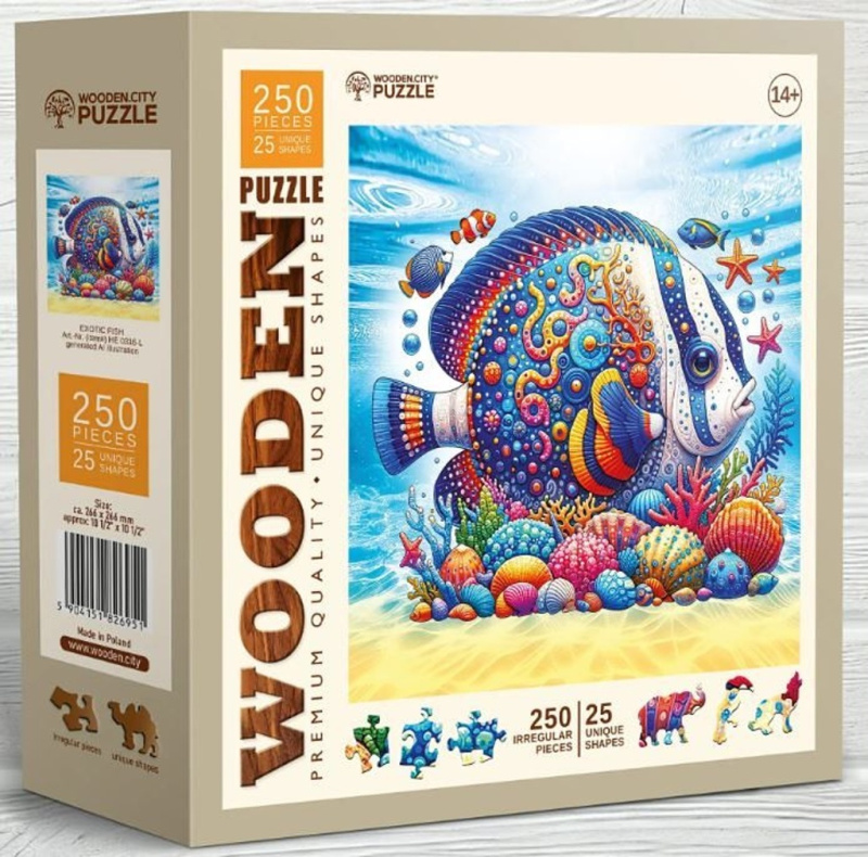 WOODEN CITY Dřevěné puzzle Exotická ryba 250 dílků