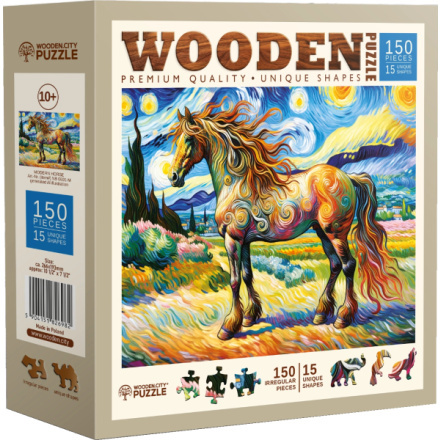WOODEN CITY Dřevěné puzzle Moderní kůň 150 dílků