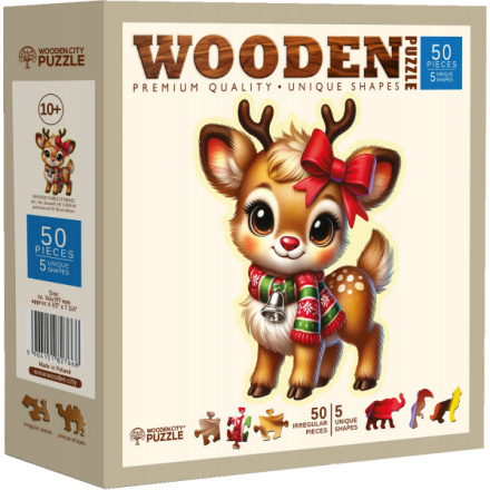 Dřevěné puzzle Zimní přítel 50 dílků