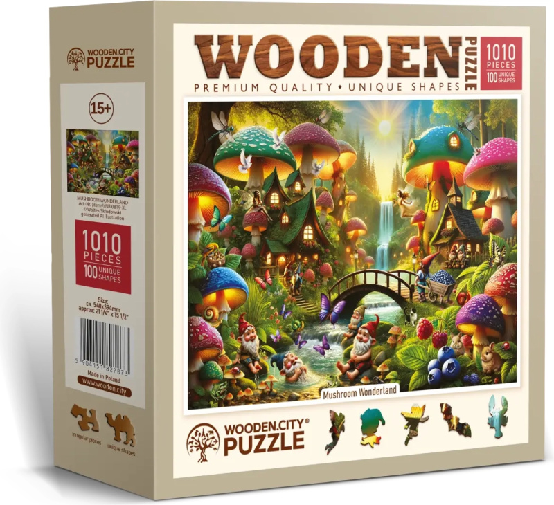 Dřevěné puzzle Wooden City Houbová říše divů 1010 dílků