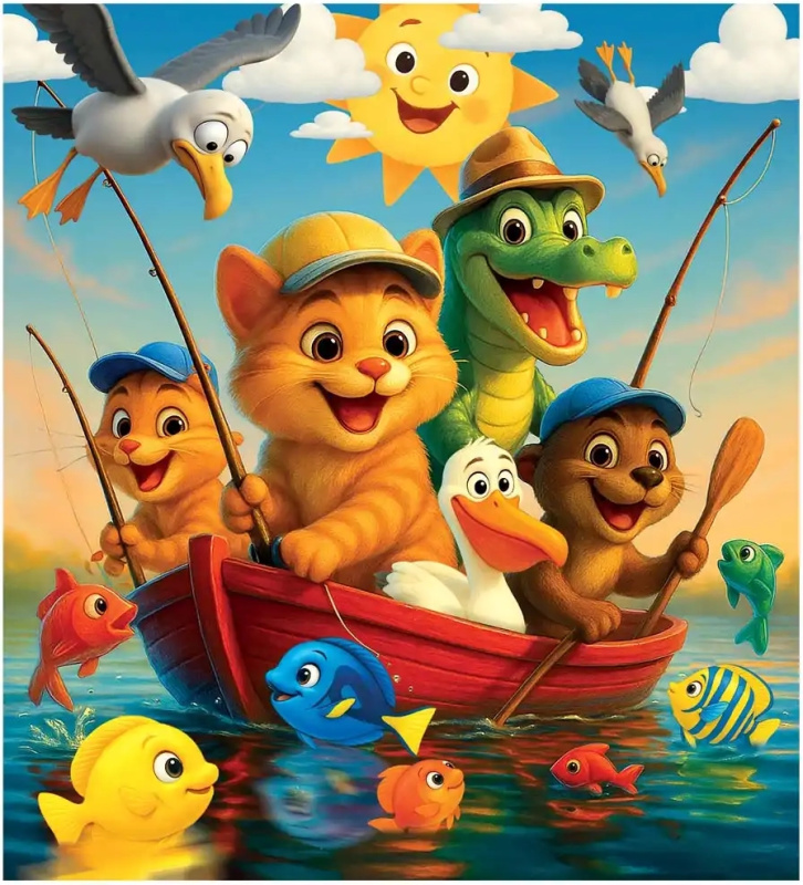 Dřevěné puzzle Rybaření WOODEN CITY (20 dílků)