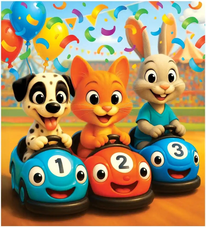 Dřevěné puzzle Šťastný závod 20 dílků WOODEN CITY