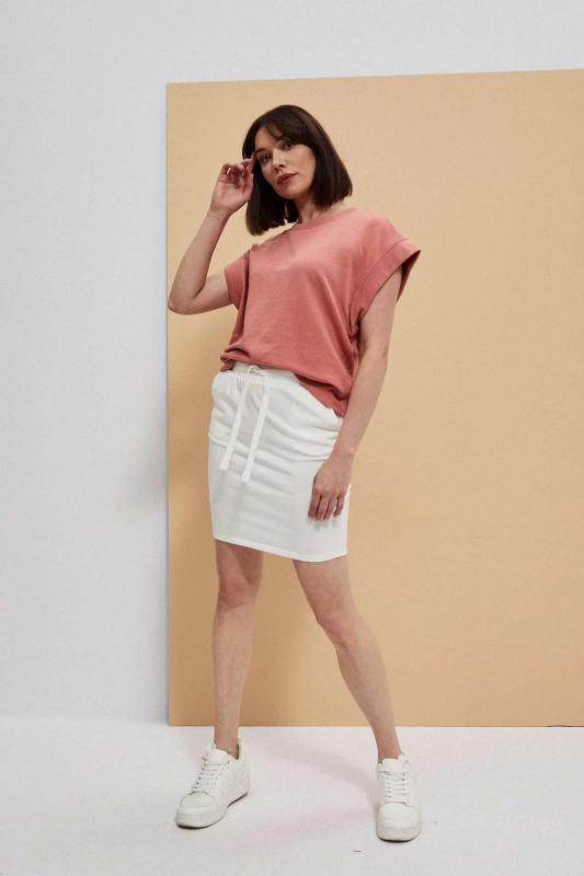 Hladká sukně nad kolena - ecru XXL