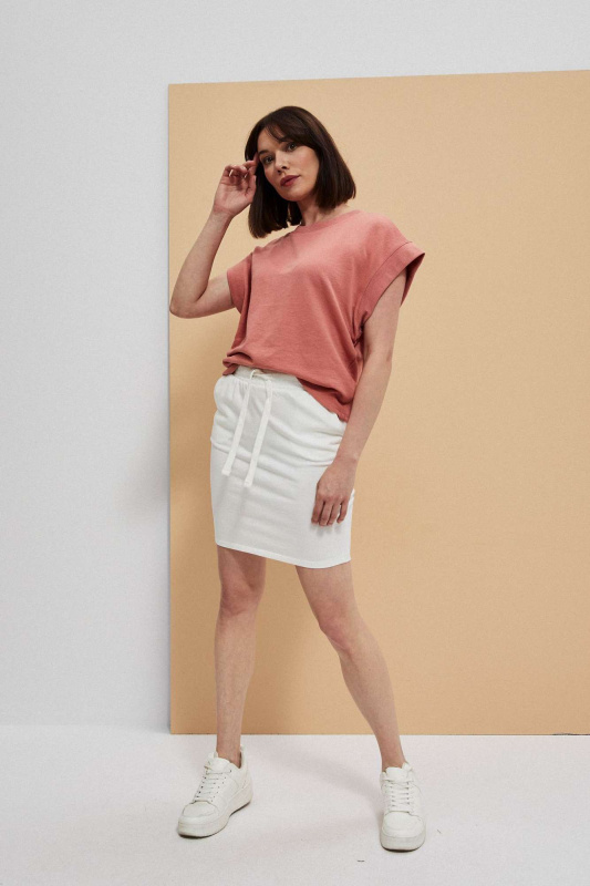 Hladká sukně nad kolena - ecru XXL