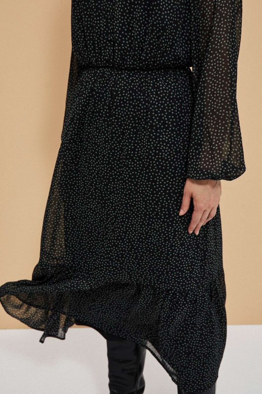 Šaty s volánky a potiskem XS