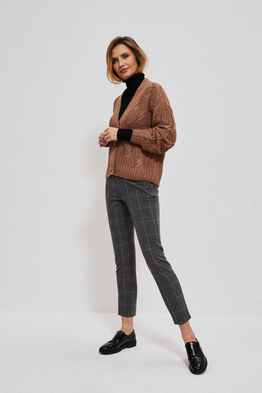 Kostkované kalhoty se 7/8 nohavicemi XS