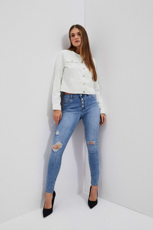 DÁMSKÉ DŽÍNY L-JE-4022 L.Modrý S