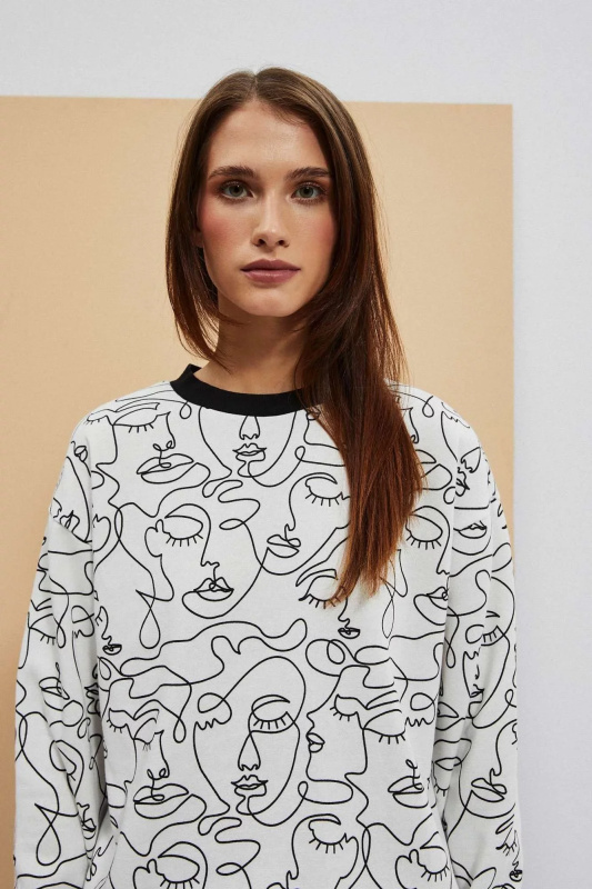 DÁMSKÁ MIKINA L-BL-4012 OFF BÍLÁ XS