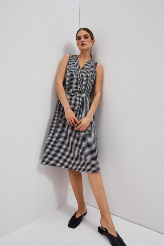 DÁMSKÉ ŠATY L-SU-4018 ČERNOBÍLÉ M