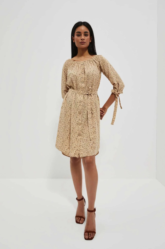 DÁMSKÉ ŠATY L-SU-4031 D.Béžový 46