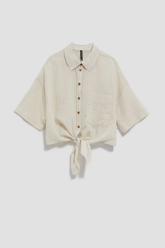 DÁMSKÁ KOŠILE L-KO-4039 BEIGE_OFF BÍLÁ XXL