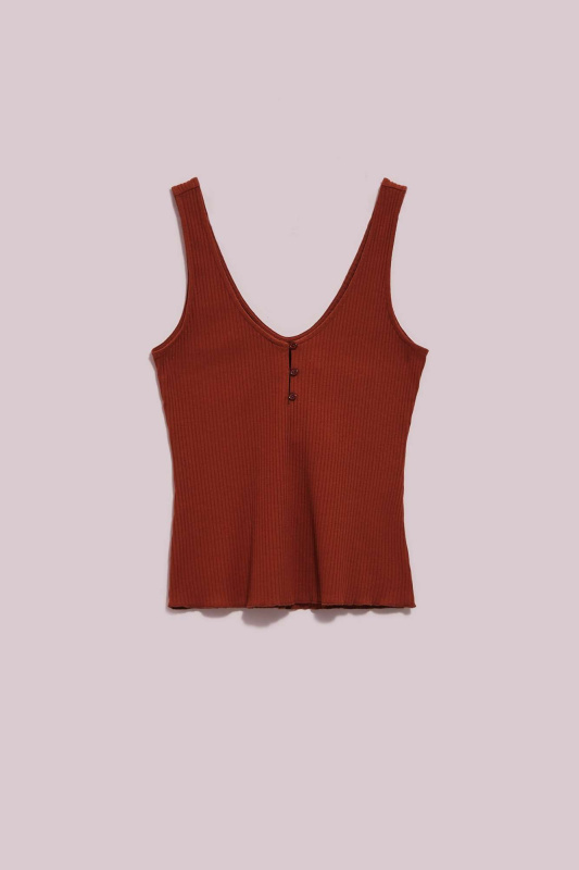 DÁMSKÝ TOP L-TS-4065 HNĚDÝ S