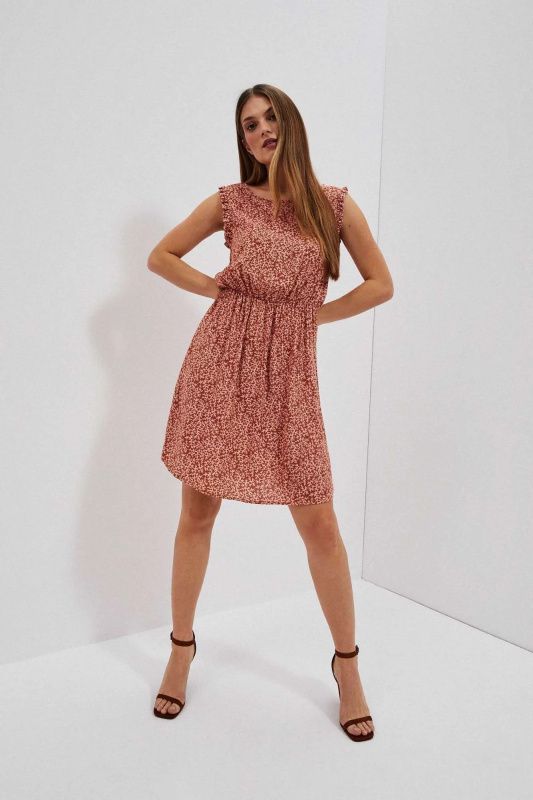 DÁMSKÉ ŠATY L-SU-4041 HNĚDÉ Velikost: L