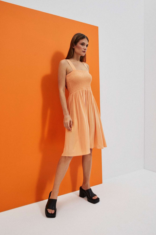 DÁMSKÉ ŠATY L-SU-4038 PEACH Velikost: S